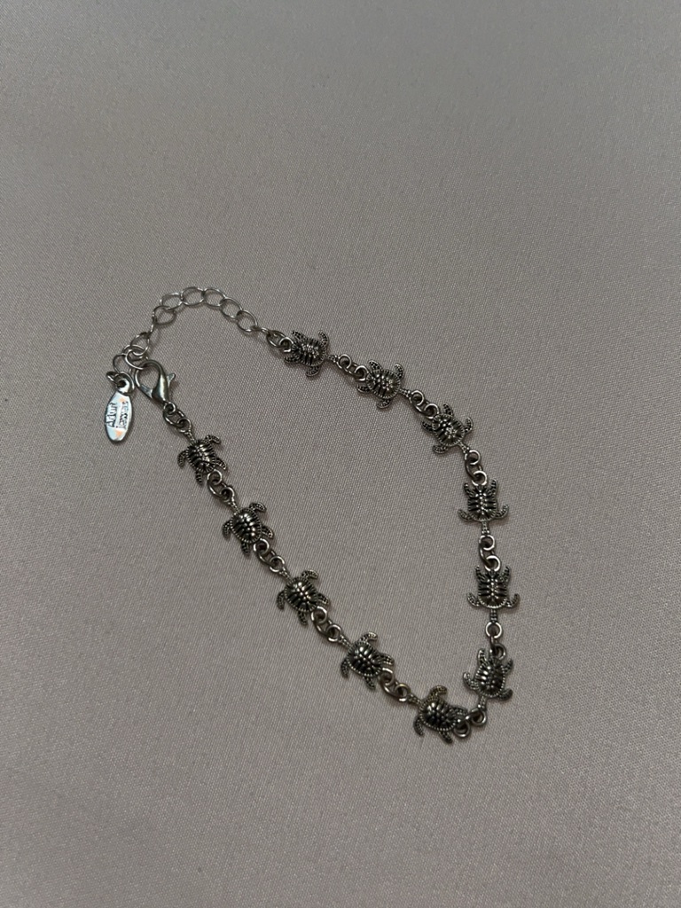 Silver Turtle Link Bracelet - Women's Jewelry
